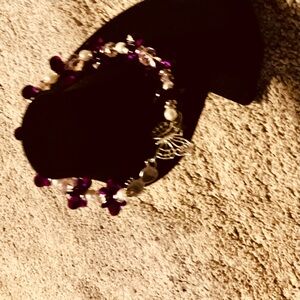 Intricate Purple and Silver Vine Bracelet